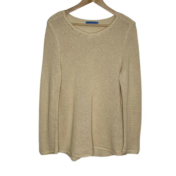J. McLaughlin Long Sleeve Donna Sweater Womens Large Beige Linen Blend Neutral - Picture 3 of 10